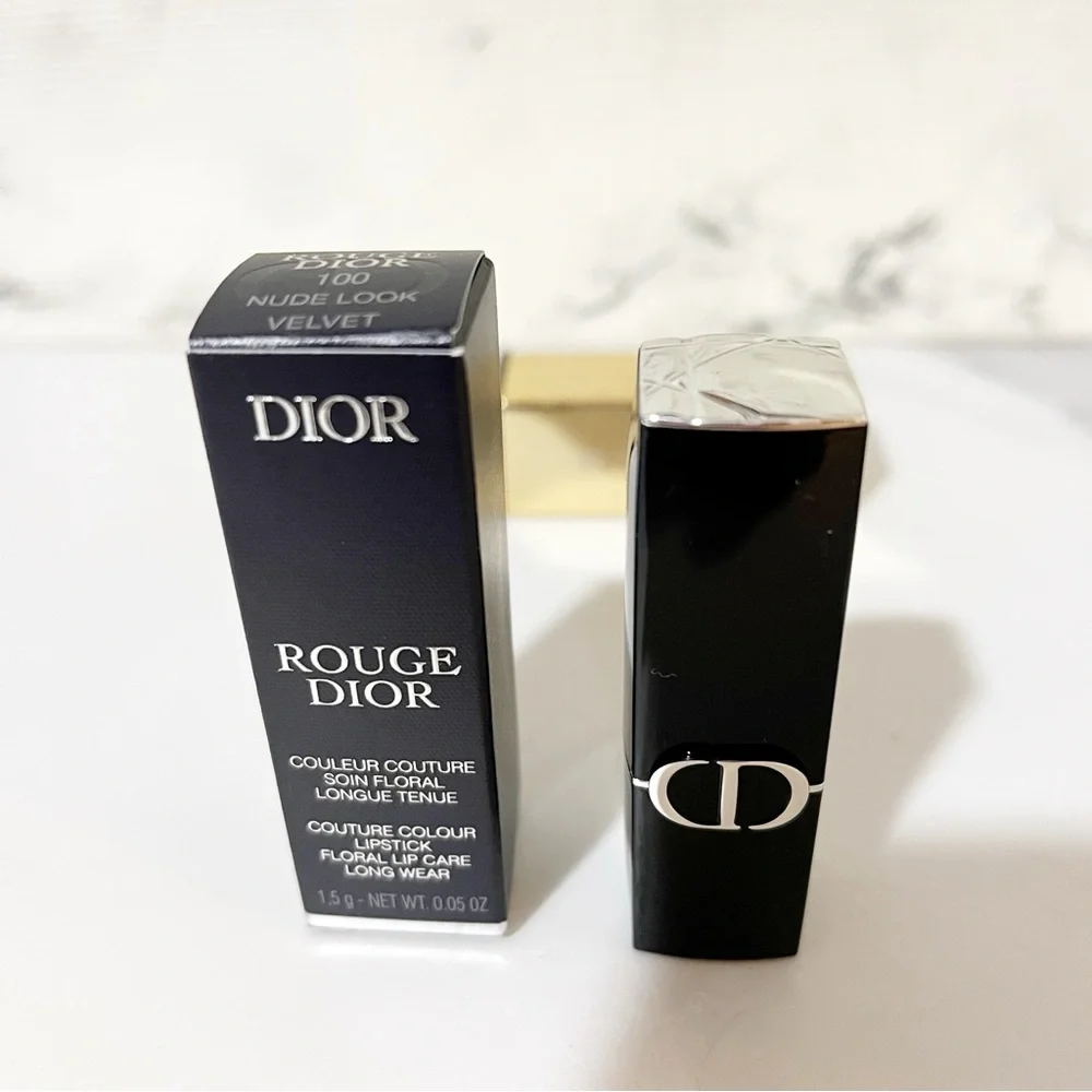 Dior Rouge Lipstick Color 100 Nude Look Velvet • Travel Size